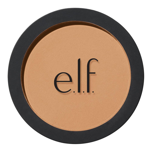 E.L.F. Primer-Infused Bronzer, Long-Wear, Matte, Bold, Lightweight, Blends Easily, Contours Cheeks, Forever Sun Kissed, All-Day Wear, 0.35 Oz